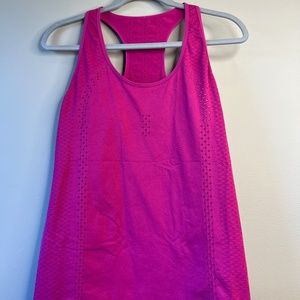 Zyia neon pink tank top with eyelet details